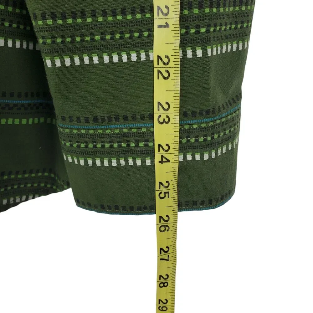 THE NORTH FACE Shirt Mens Large Green Geometric Button Down Long Sleeve Outdoor